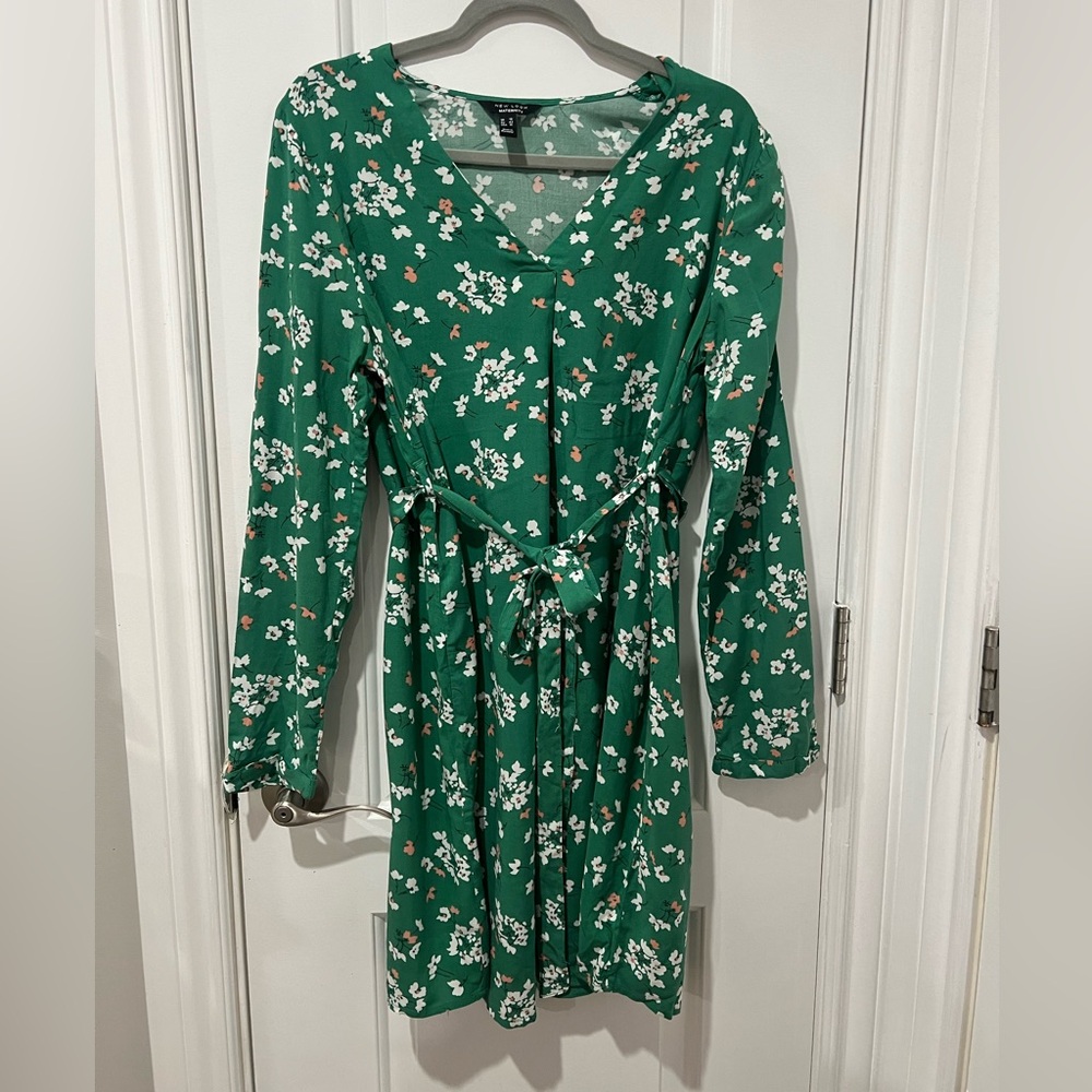 Maternity Floral Green Dress size 10